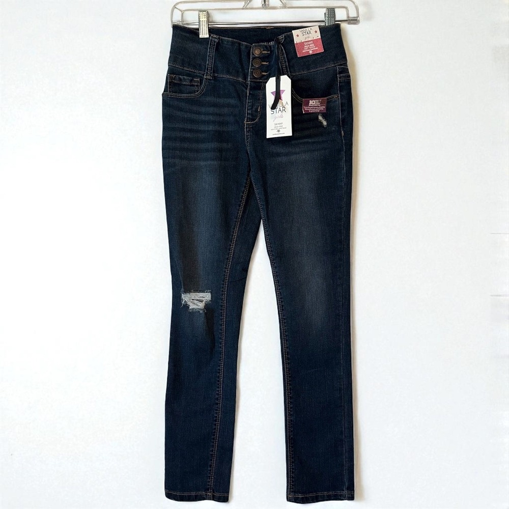 Vanilla Star‎ Girls Skinny High Rise Adjustable Waistband Jeans Size 12 NWT